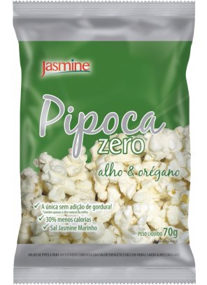 ALHO E OREGANO.png - Pipoca Zero Alho & OréganoA única sem adição de gordura30% menos caloriasUtiliza Sal jasmine_dev Marinho Ingredientes: Milho de pipoca, sal jasmine_dev Marinho, orégano, amido de milho e aroma.NÃO CONTÉM GLÚTEN.Disponível na versão: 70g. 